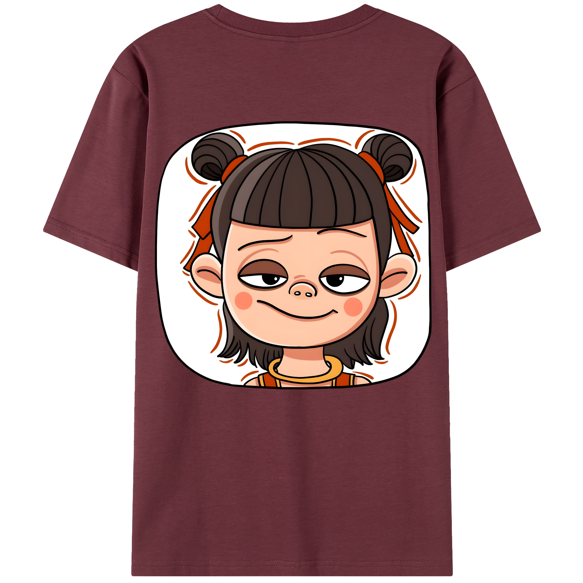 （画像用） Ne Zha 2 ナタ 魔童の大暴れ 綿100％半袖Tシャツ（背面プリント）